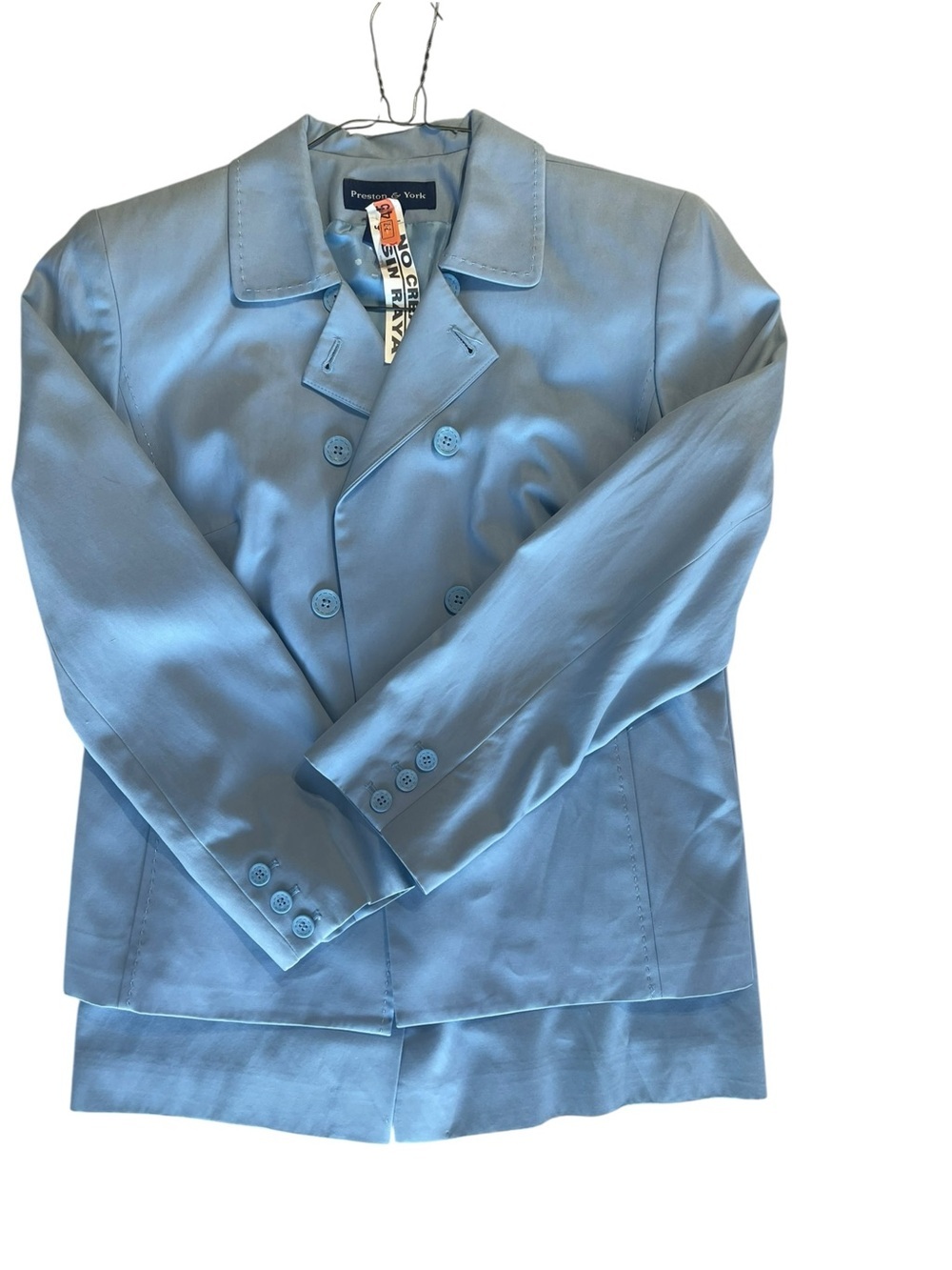 Preston & York Blue Skirt Suit Set Women’s Size 6 Career Office Classic - Picture 3 of 12